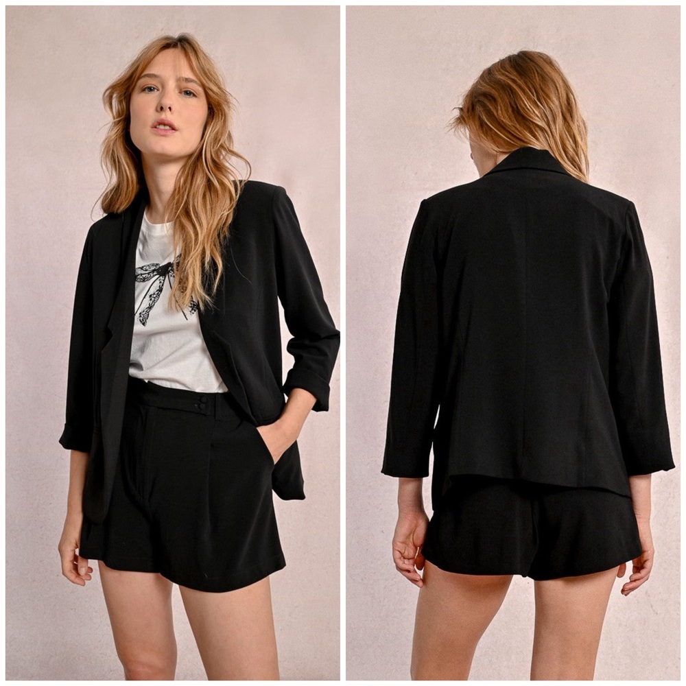 Molly Bracken 3/4 Sleeve Open Front Blazer Size S EUC